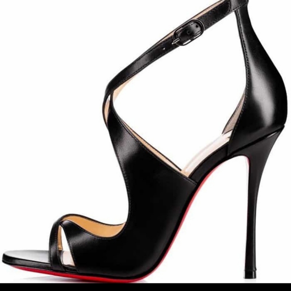 ❤️HP❤️❌️SOLD❌️Christian Louboutin Malefissima 100mm Crisscross Red Sole Sandal❤️ - Picture 2 of 9